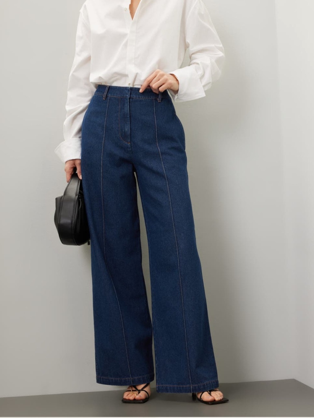 Rosetta Getty Wide-Leg Jeans in Medium Blue
